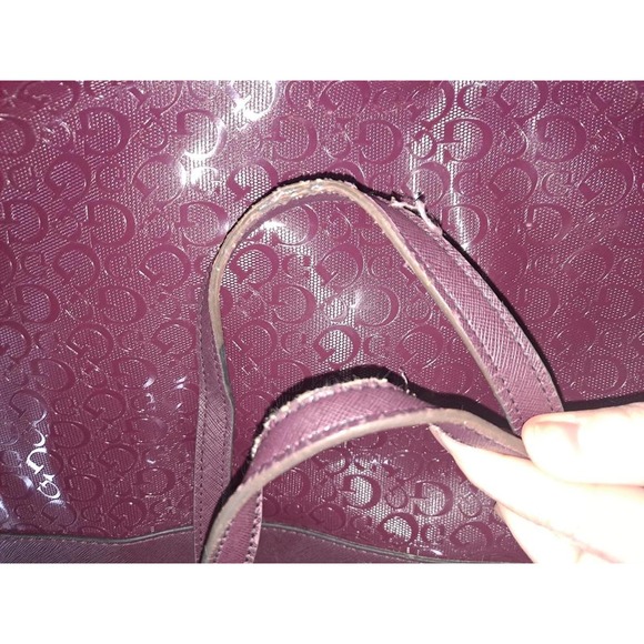 Guess Maroon monogram Tote Purse Shoulder Bag - Picture 3 of 5